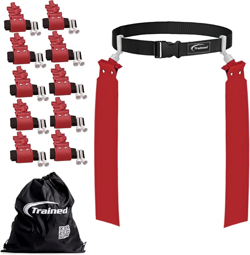 Trained 10 Man Flag Football Belt Pop Set (RED) - Image 1